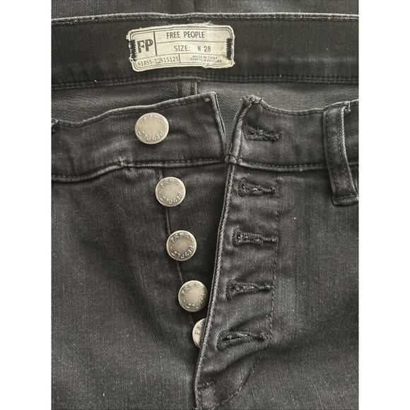 Free People Black Skinny Jeans Women's 28 Slim Denim Pants - Picture 4 of 11